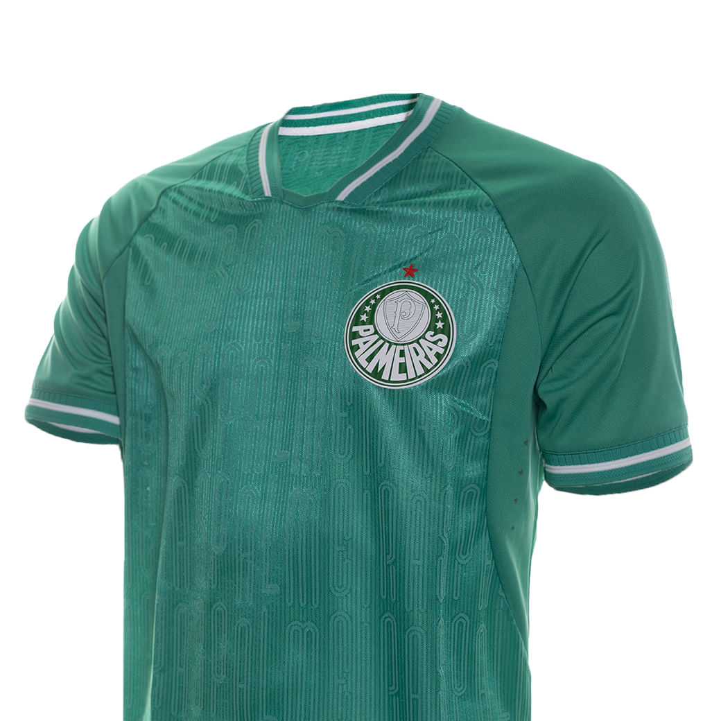 Camiseta masculina Palmeiras Champion verde vista frontal para ajuste e tamanho